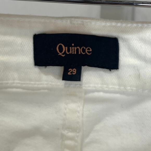 NWT QUINCE Bella Stretch Straight Jeans Organic Cotton Denim Cloud White Size 29 - Picture 3 of 11